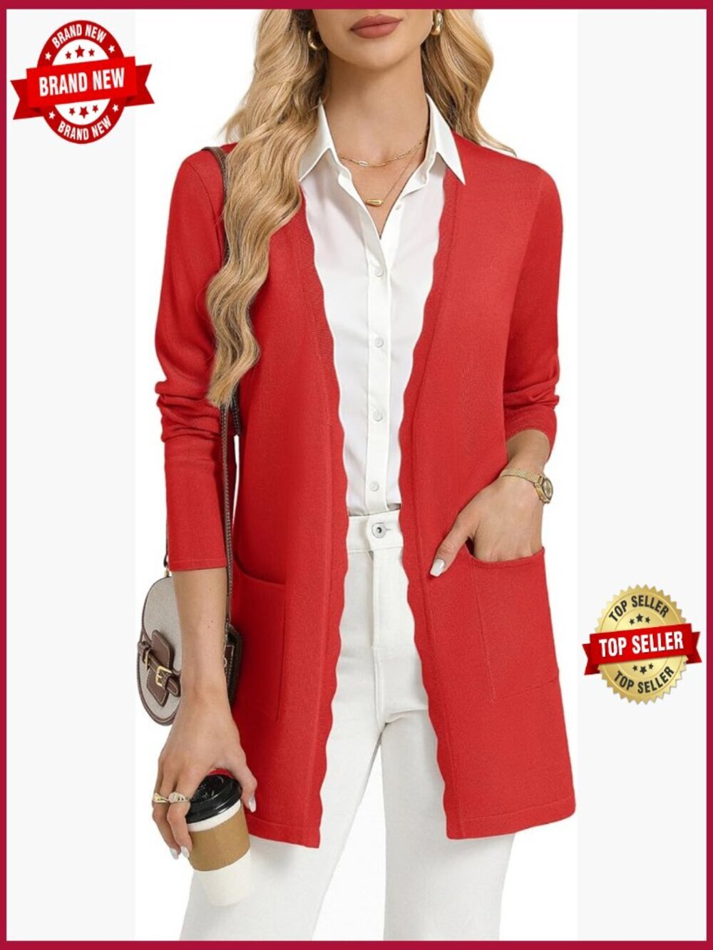 Long Cardigan Sweater for Women Lightweight Knit Cardigan Business Casual Open